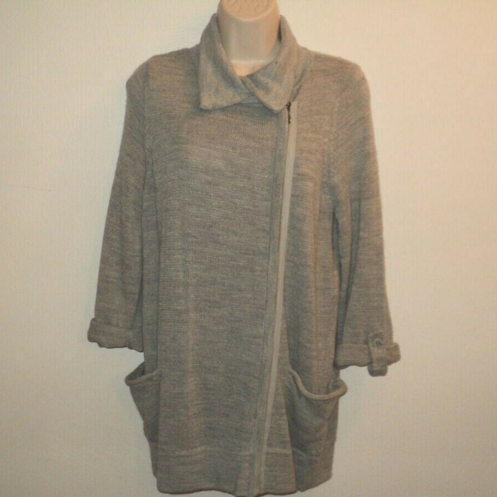 Design History Size M Long Cardigan Sweater Gray